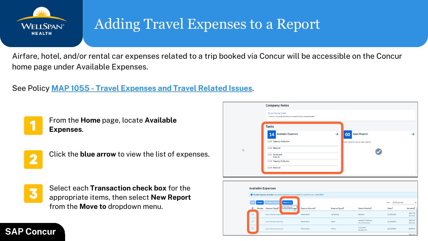 Concur Expense Management Quick Cards