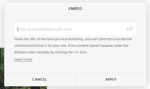 Step 4, Paste the embed code into Squarespace