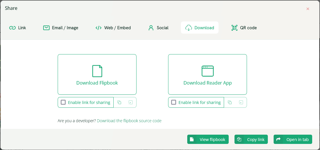 flipbook download menu