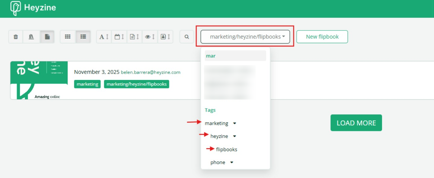 Organize your flipbooks