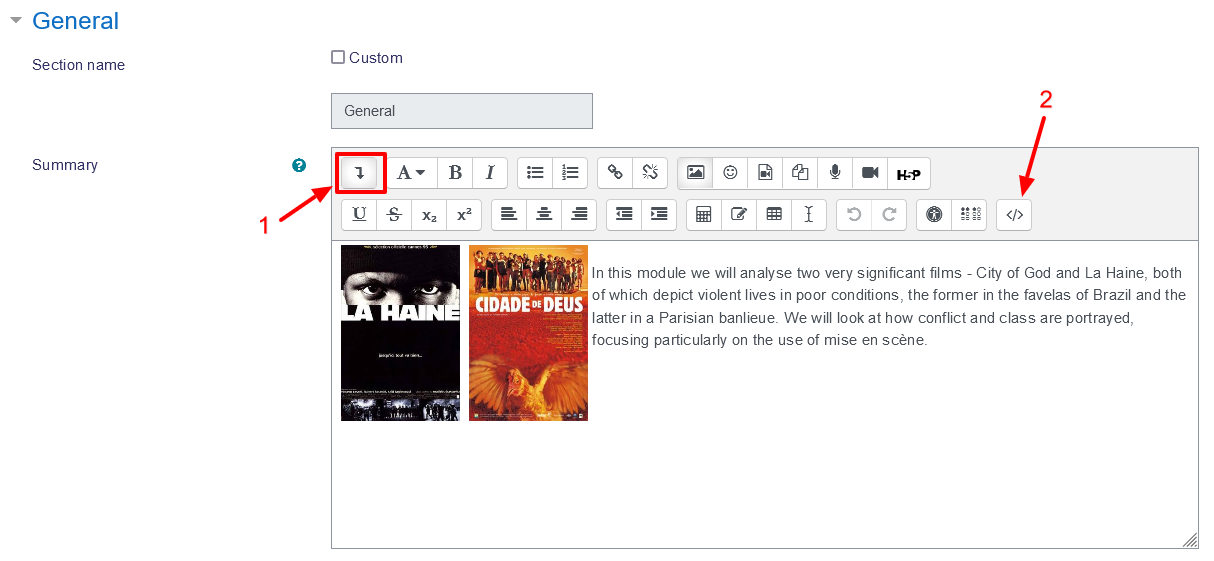 moodle html view
