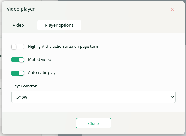 customize the player options