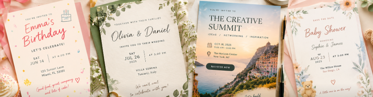 Create interactive invitations and cards